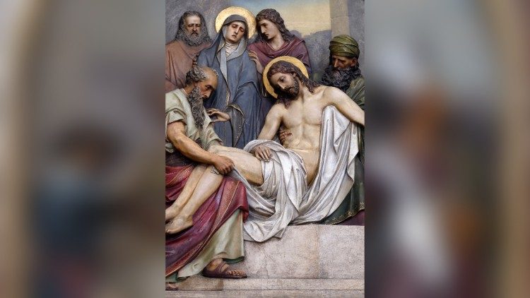 Via crucis, Gesù viene deposto sulla croce  