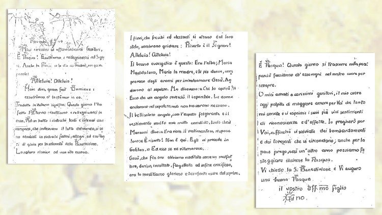 Pismo, ki ga je Leone Pontecorvo napisal staršem za veliko noč