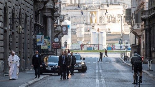 Påvens vallfärd i bön för ett slut pandemin