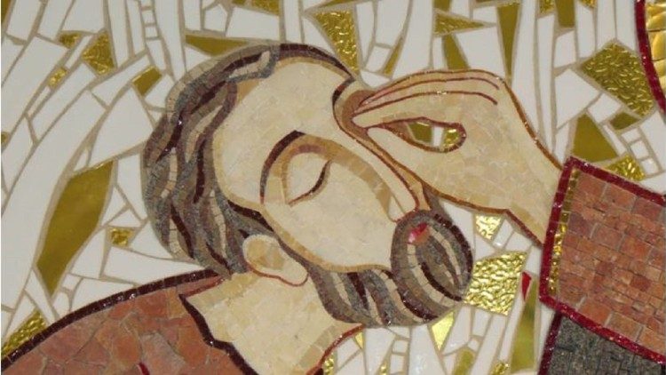 Den blinde mannen - mosaik av p. Rupnik SJ