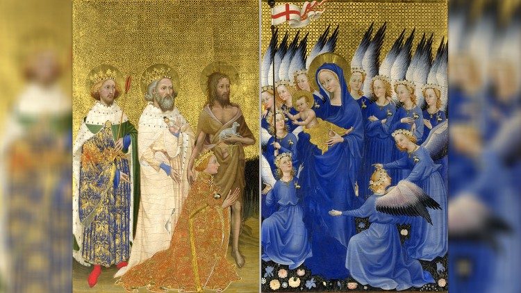 The Wilton Diptych showing Richard II presented to the Virgin and Child by his Patron Saints