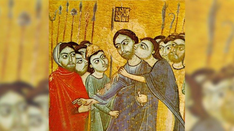 Judas beija Jesus no Getsêmani