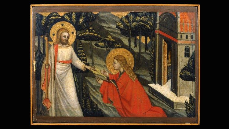 Cenni di Francesco. Storie di Maria Maddalena: "Noli me tangere", scomparto di predella ©Musei Vaticani
