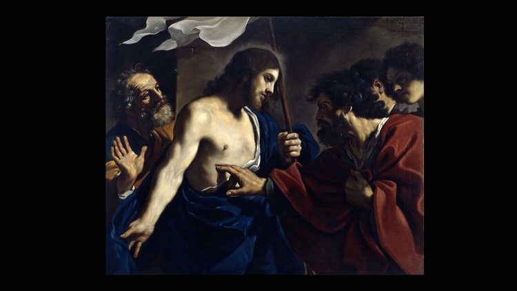 Guercino (Giovan Francesco Barbieri detto, 1591-1666);  L'incredulità di S. Tommaso; olio su tela; Musei Vaticani; Pinacoteca Vaticana ©Musei Vaticani