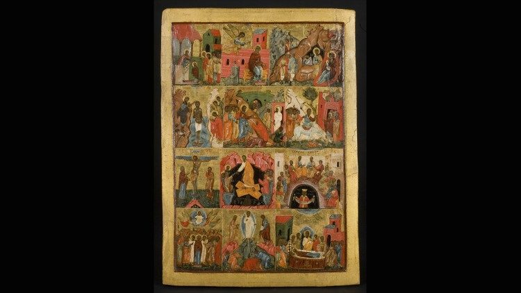 Arte Slavo-macedone; Icona delle 12 feste (Dodekaorton); tempera su tavola in noce; sec. XVI (?) Pinacoteca Vaticana ©Musei Vaticani