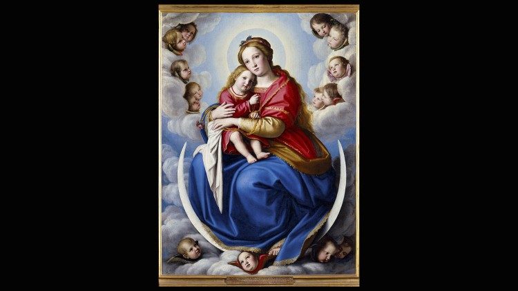 Sassoferrato; La Madonna con il Bambino (Vergine Immacolata con il rosario); olio su tela; 1650 ca;  Pinacoteca Vaticana; ©Musei Vaticani