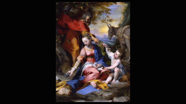 Federico Barocci; Rest on the Flight to Egype, known as "The Madonna of the Cherries", oil on canvas, 1570-73, Vatican Museum, Art Gallery, © Musei Vaticani