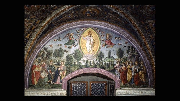 Pinturrichio, "Ascension du Christ", Appartement Borgia, Salle des Mystères de la Foi. Fresque. ©Musei Vaticani