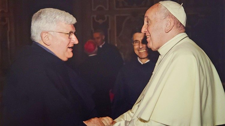 Padre Marco Tasca con Papa Francesco