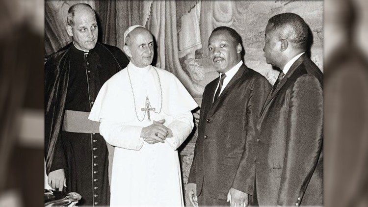 Popiežius šv. Paulius VI ir Martinas Lutheris Kingas