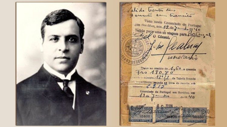 2020.06.17 - Il diplomatico portoghese Aristides de Sousa Mendes e un visto concesso nel 1940 dal consolato portoghese a Bordeaux.