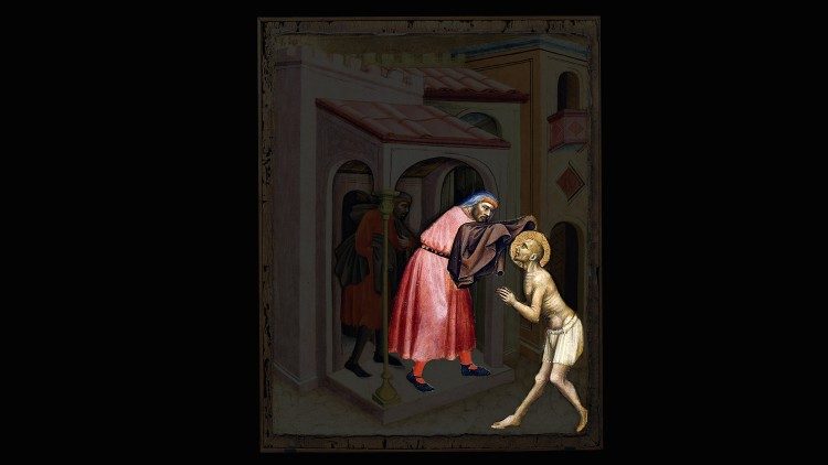 Olivuccio di Ciccarello, Works of Mercy, Clothe the Naked, 1404, Vatican Museums, Pinacoteca © Musei Vaticani