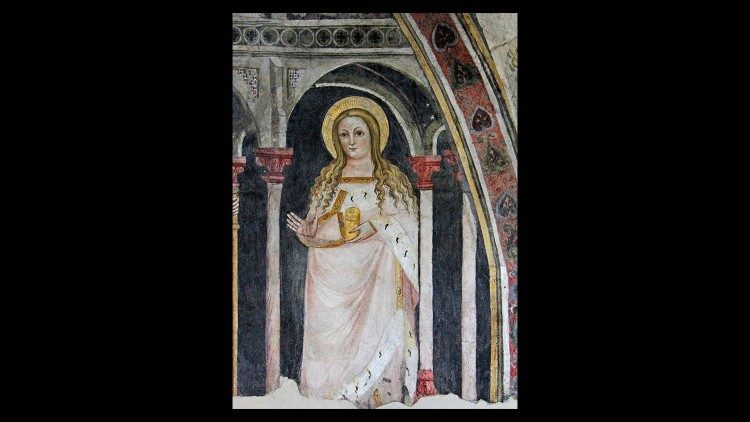Мария Магдалина (фреска из церкви доминиканцев в Больцано, Италия)
