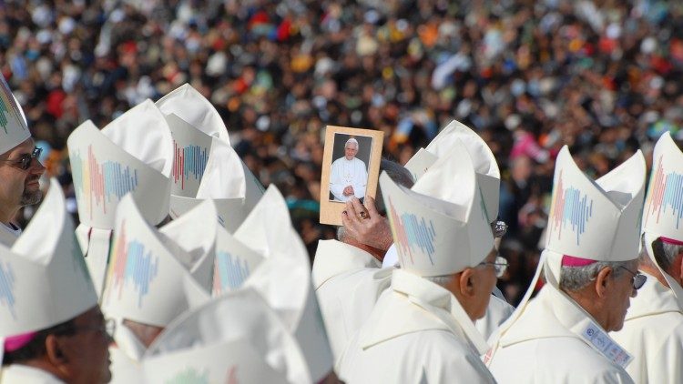 Papa Benedicto XVI en Aparecida, Brasil, para la V Conferencia del Celam, en mayo de 2007