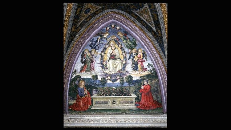 Pinturicchio,  Assumption of the Virgin, Borgia Apartment, Room of Mysteries, Fresco, © Musei Vaticani.