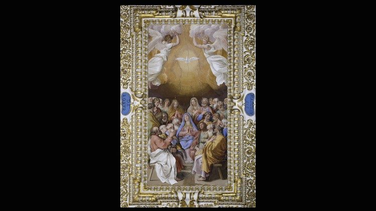 Guido Reni, La Discesa dello Spirito Santo, volta della Sala delle Dame (part.), 1608, affresco, Palazzi Apostolicii Vaticani, © Musei Vaticani