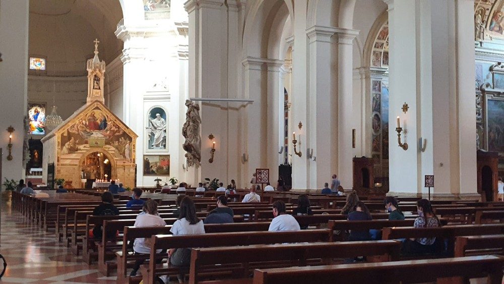 Kostolík Porciunkula v Bazilike Sv. Františka v Assisi (3. aug. 2020)