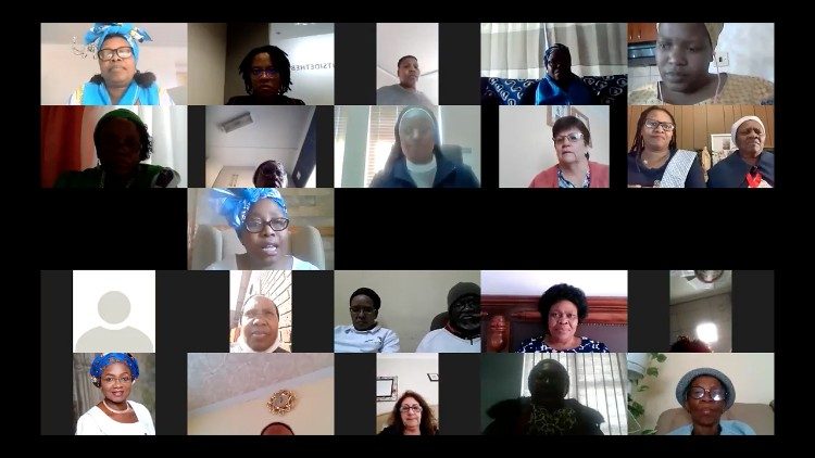 A screen shot of participants at the South African Catholic Women's Organization's online Day of Prayer initiative