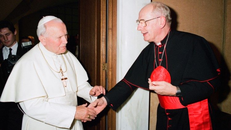 Кардынал Адрыянус Сымоніс і папа Ян Павел ІІ