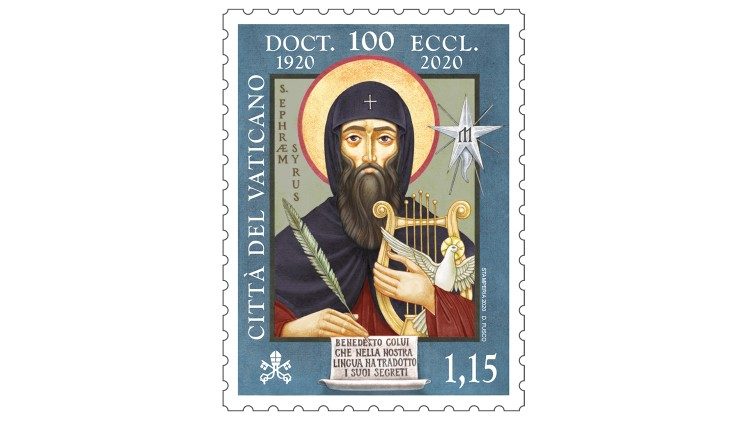 Francobollo dedicato al centenario della proclamazione di Sant'Efrem il Siro a Dottore della Chiesa