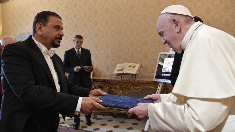  Balozi Rahman Farhan Abdullah Al-Ameri wa Iraq tarehe 11 Septemba 2020 amewasilisha hati za utambulisho kwa Baba Mtakatifu Francisko mjini Vatican.