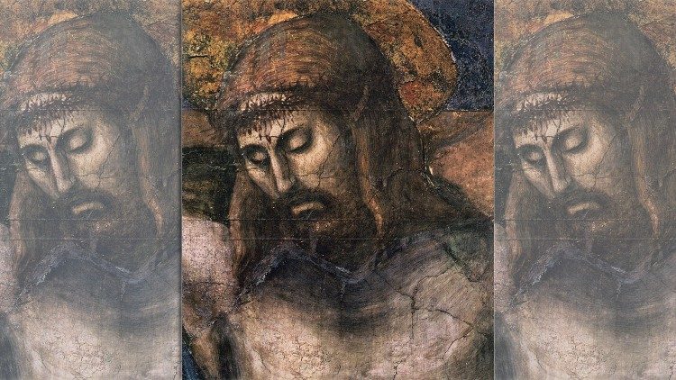 Volto di Gesù Cristo, particolare della Trinità di Masaccio  