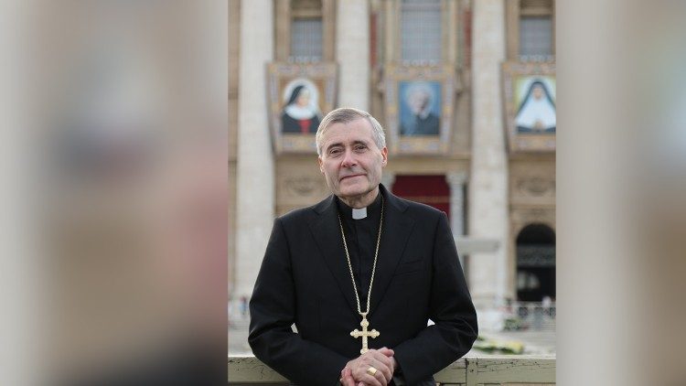 Bishop Mark Davies in St Peter's Square after St John Henry Newman's canonization, 13 October 2019. (Courtesy of the Diocese of Shrewsbury)