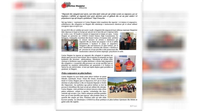 Veprimtaria e Karitasit Shqiptar në ndihmë të refugjatëve