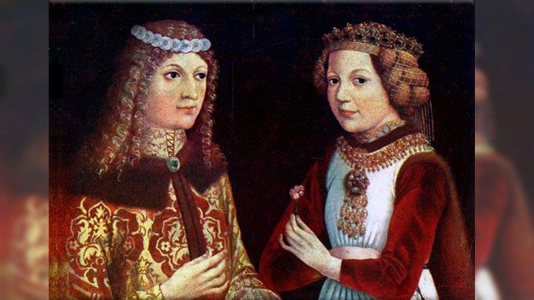 II. Lajos és menyasszonya, Ausztriai Mária