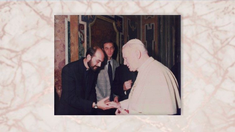 Padre Alfredo De Marsico com o Papa João Paulo II