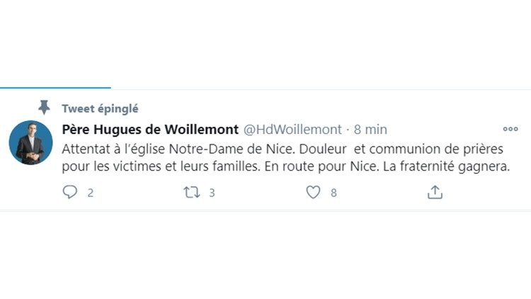 tweet du père de Woillemont, porte-parole de la CEF