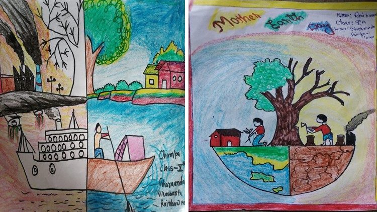 Illustrations by younger Sisters on the theme of creation)