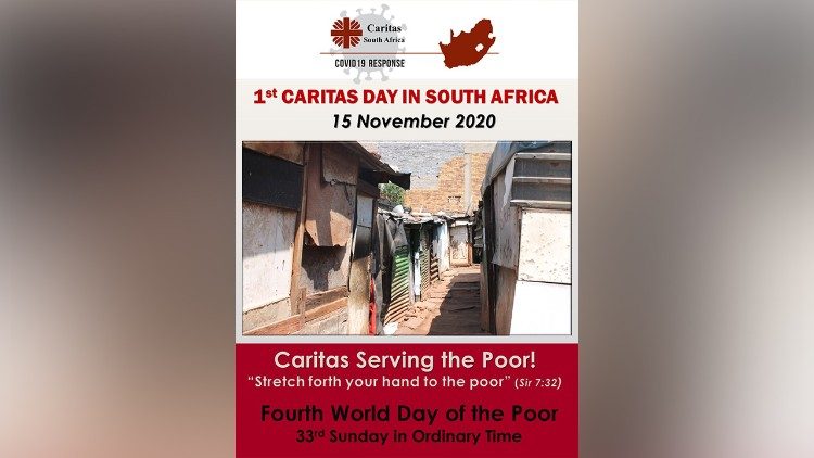 Cartaz do encontro da Caritas da África do Sul em preparação do 1º Dia da Cáritas SA e do Dia Mundial dos  Pobres  