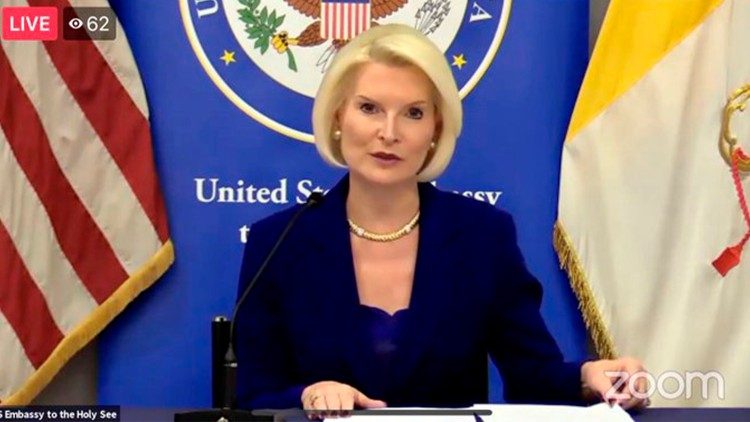 Ambassador Callista Gingrich provides opening remarks (Photo courtesy of US Embassy to the Holy See)