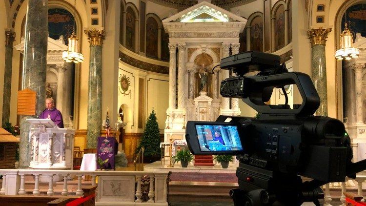 Broadcasting Holy Mass celebrated by Fr Tarcisio Andro, St Matthias Parish, Ridgewood, NY