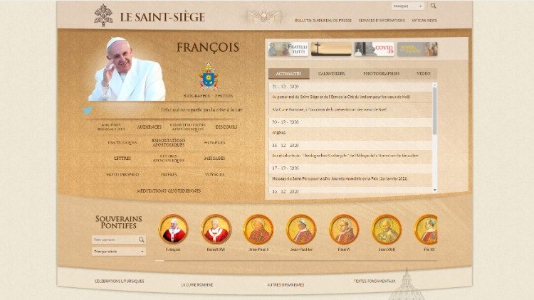 Page d'accueil du site Vatican.va en Français