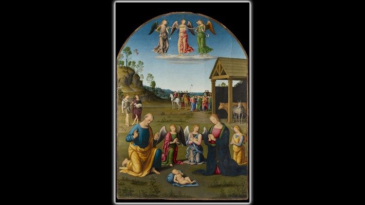 Giovanni di Pietro, Geburt Jesu und Ankunft der Heiligen Drei Könige, 1507-1508, Öl auf Leinwand; Vatikanische Pinakothek © Musei Vaticani