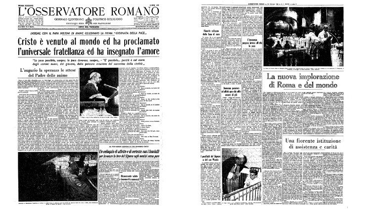 Перші шпальти "L'Osservatore Romano" за 2-3 січня 1968