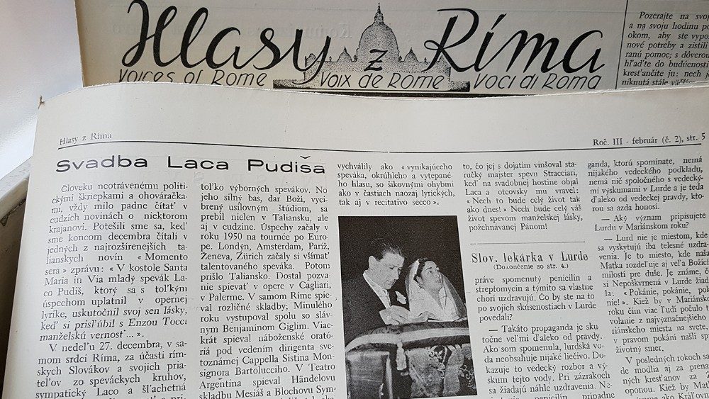 Článok z pera Mons. Štefana Náhalku v časopise Hlasy z Ríma, február 1954