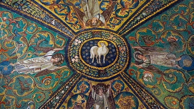 Isten Báránya: mozaik a ravennai San Vitale-bazilikából