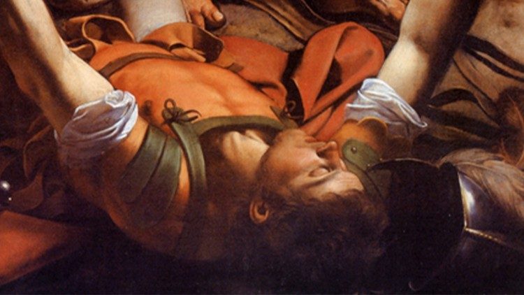 Caravaggio, Conversione di San Paolo, olio su tela, (1600-01), Basilica di Santa Maria del Popolo a Roma (particolare)