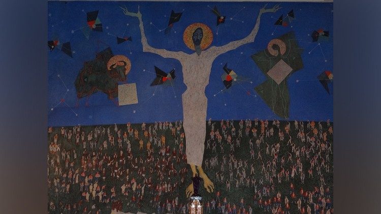 Krist Kralj, freska, autor Ivo Dulčić