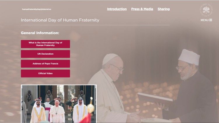 Website dedicated to Human Fraternity Day