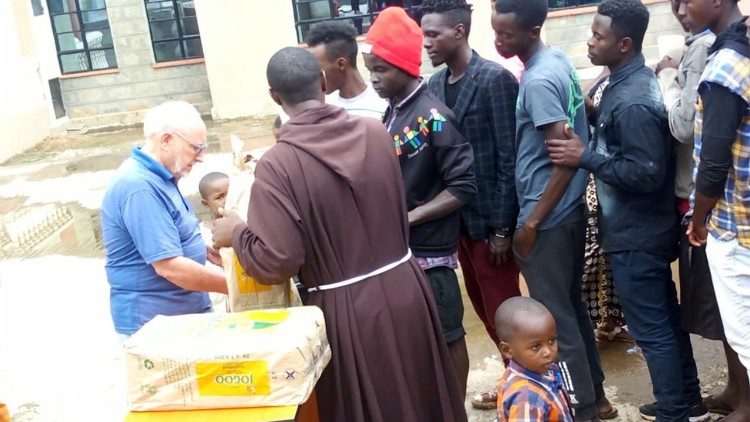 The Capuchin friars assist the poor
