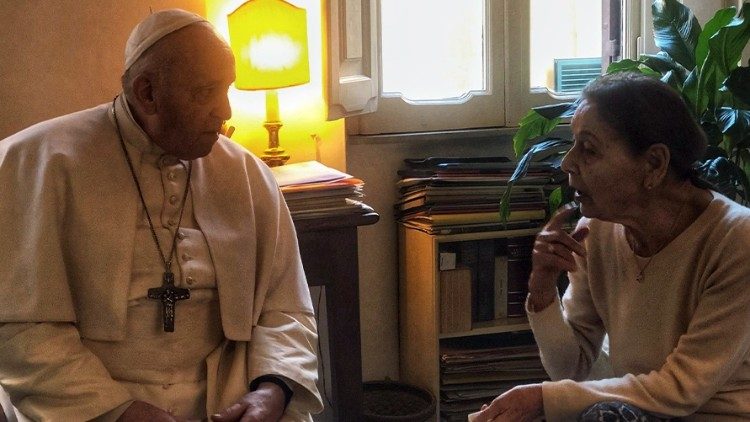 Pope Francis with Edith Bruck