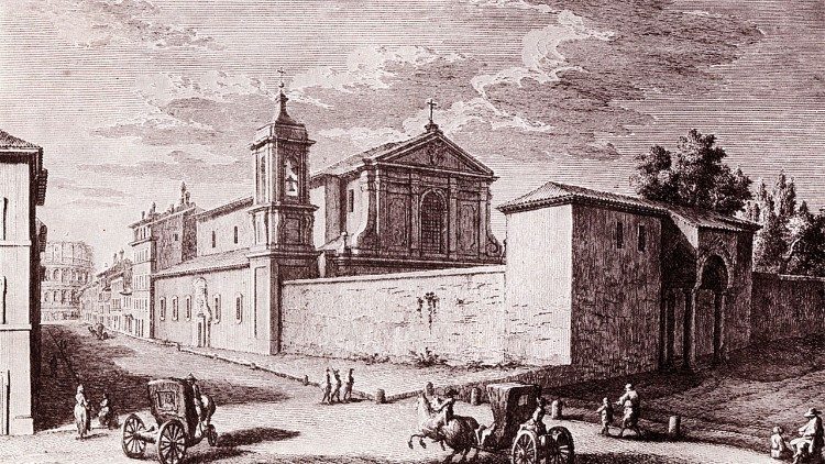 La basilica in un'incisione di Giuseppe Vasi