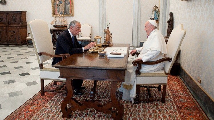 Папа Франциск на встрече с президентом Португальской Республики