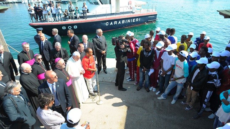 8 aniversario de la visita del Papa Francisco a Lampedusa, Italia