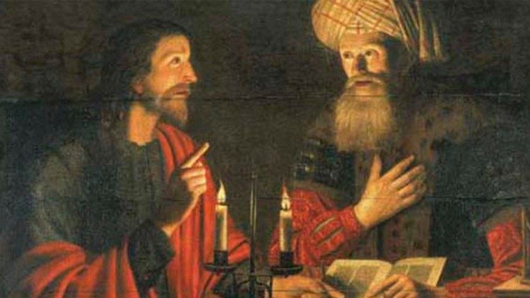 Tradiční vyobrazení Ješíše s Nikodémem