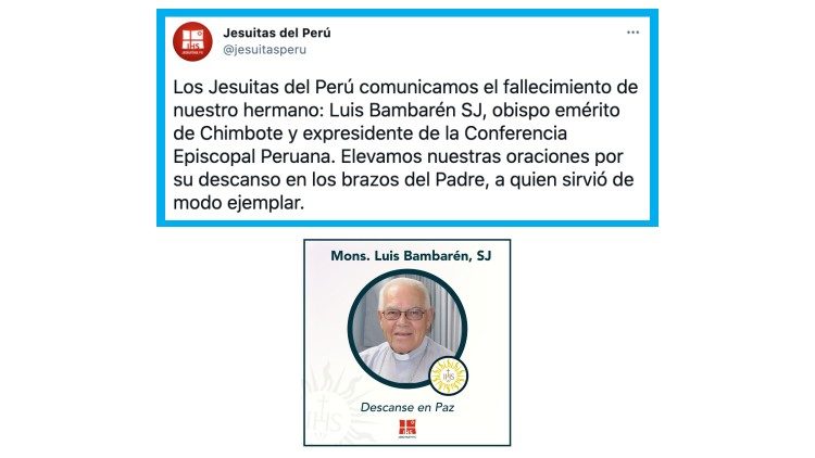 Tweet de la Compañia de Jesús en Perú